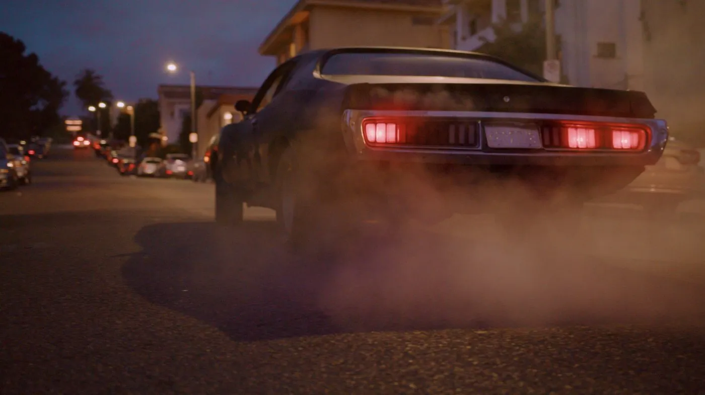 Music video still — night exterior